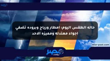 حالة الطقس اليوم: أمطار ورياح وبرودة تضفي أجواء معتدلة ومميزة الأحد